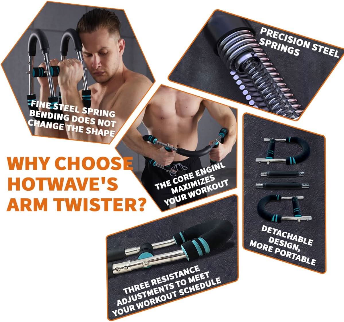 Twisterflex – Barra de entrenamiento ajustable para entrenamiento muscular específico de brazos y pecho