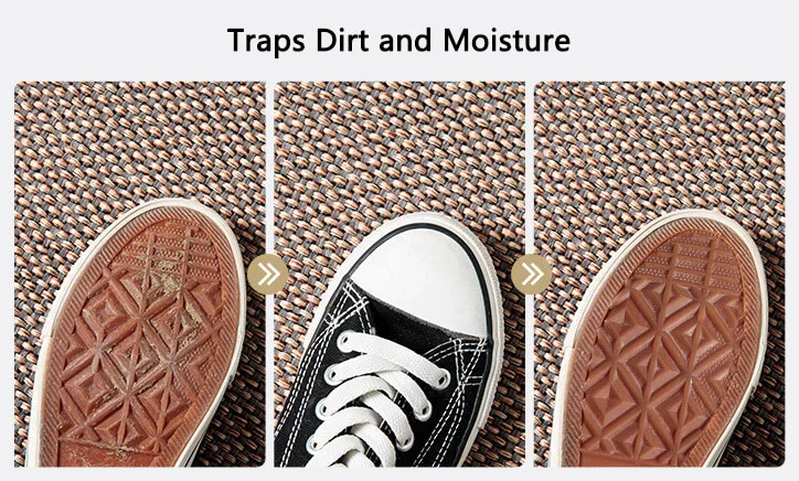 Felpudo de interior tejido Arborly, lavable a máquina, antideslizante