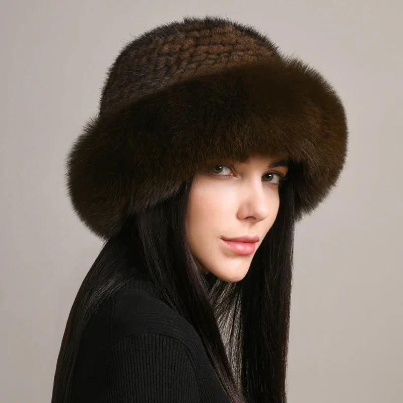 Sombrero de piel de visón Aurelia | Accesorio de invierno de lujo para el frío