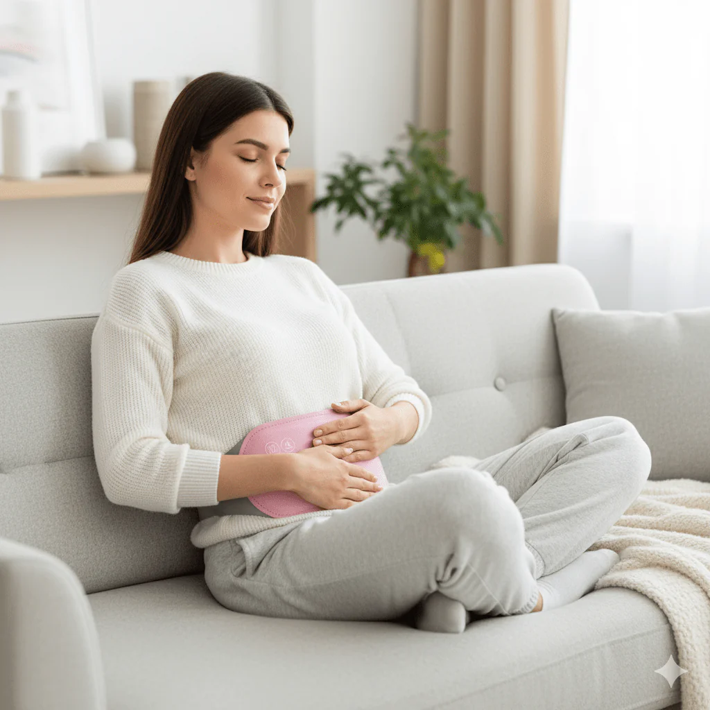 Relaxheat – Calefacción abdominal eléctrica con función de vibración para alivio del dolor