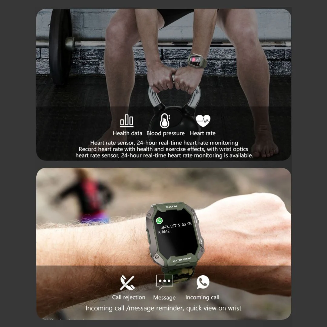 Reloj inteligente militar táctico Aegis con batería extendida