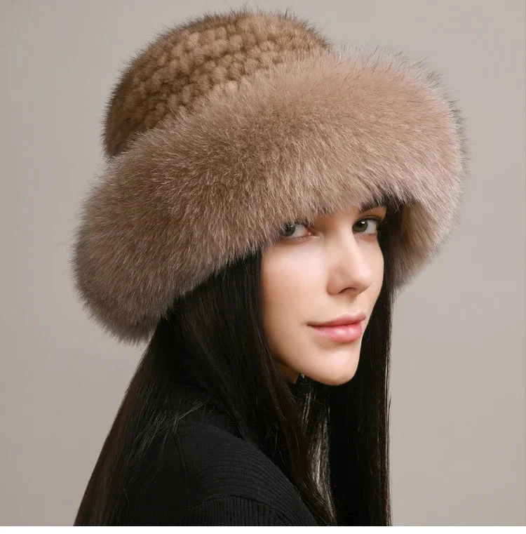 Sombrero de piel de visón Aurelia | Accesorio de invierno de lujo para el frío