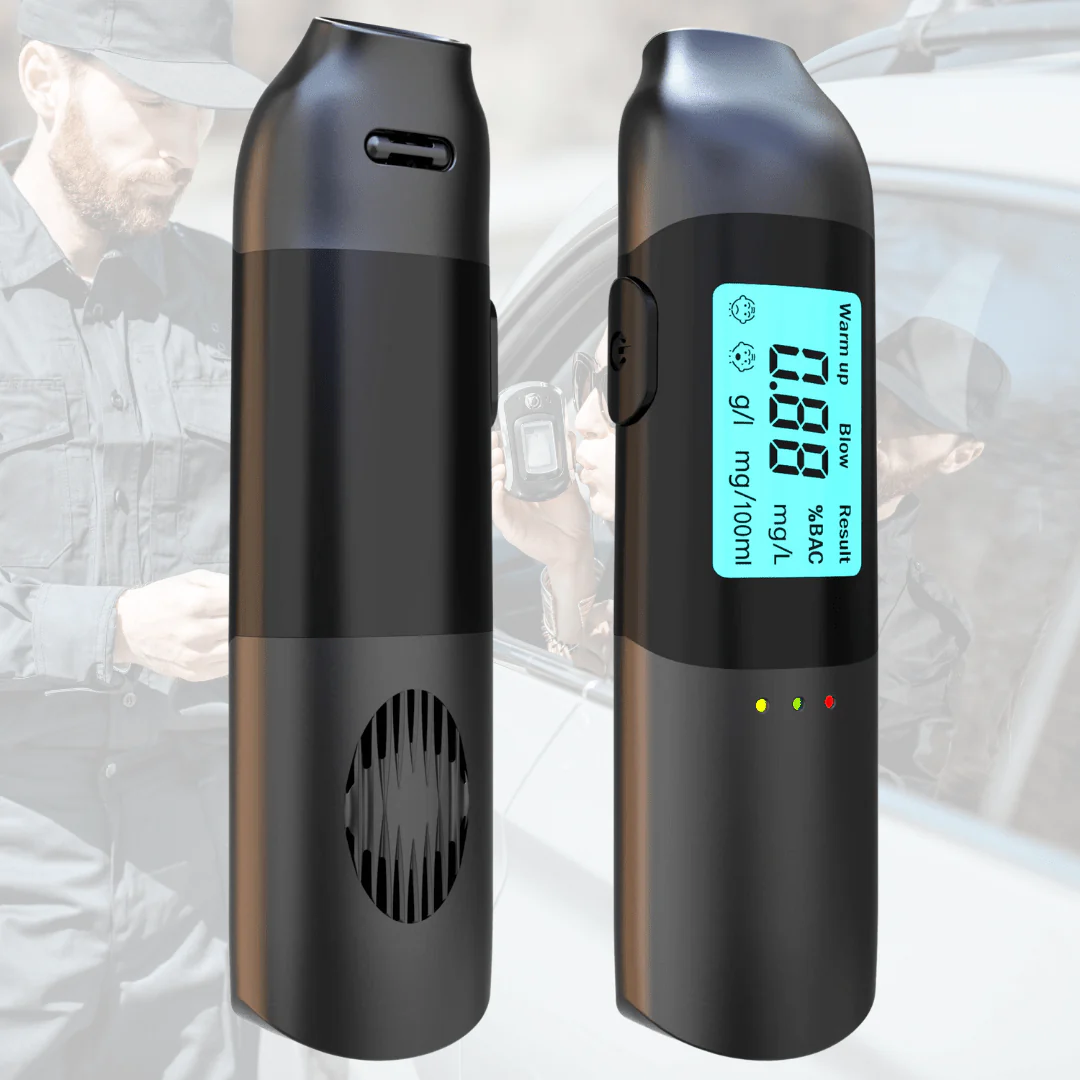 BREATHCHECK – Alcoholímetro instantáneo con carga USB y resultados en 3 segundos