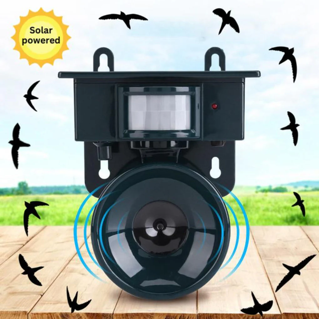 Disuasor de aves AviGuard activado por movimiento con ahuyentador de sonido