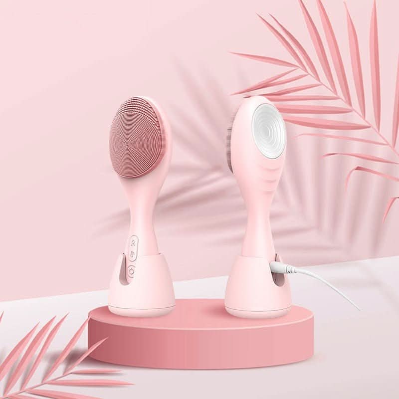 Glowpure – Limpiador facial eléctrico con luz LED y tecnología de calor a 42 °C | Dispositivo de cuidado de la piel de silicona con vibración sonora