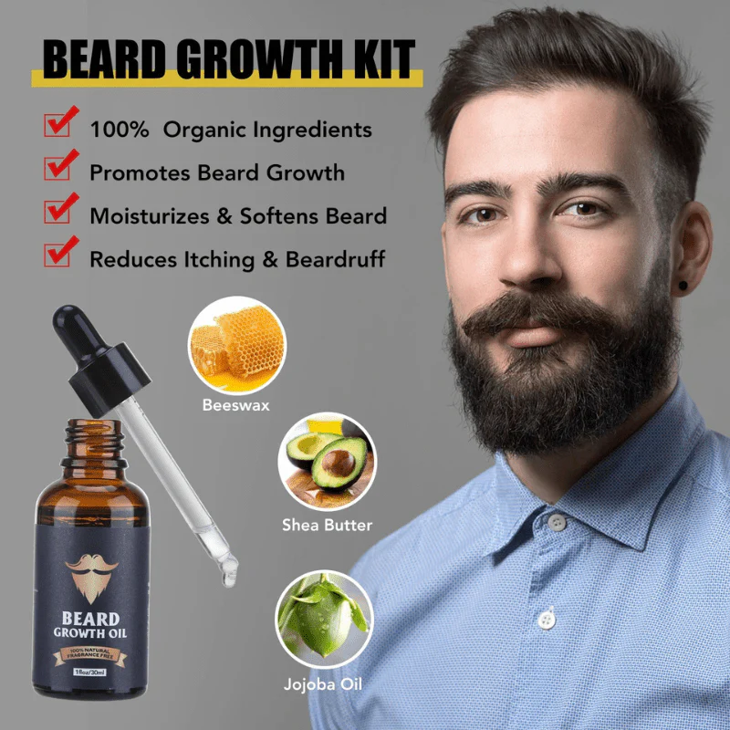 Bartboost – Kit para el crecimiento de la barba para una barba sana y fuerte