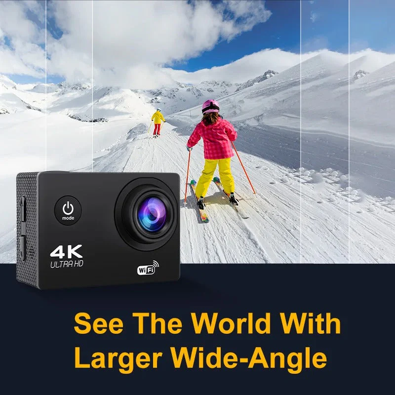 Cámara de acción AstraVoy 4K con WiFi, impermeable para vlogging