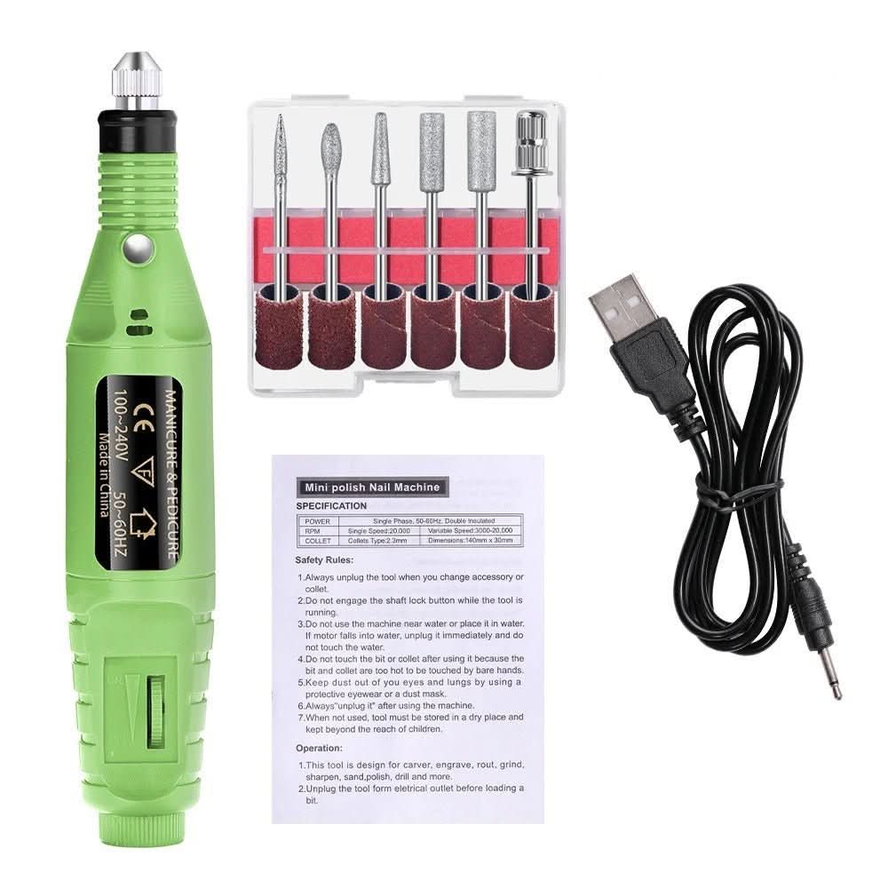 ProNail Expert – Set eléctrico 6 en 1 para el cuidado de uñas para manicura y pedicura