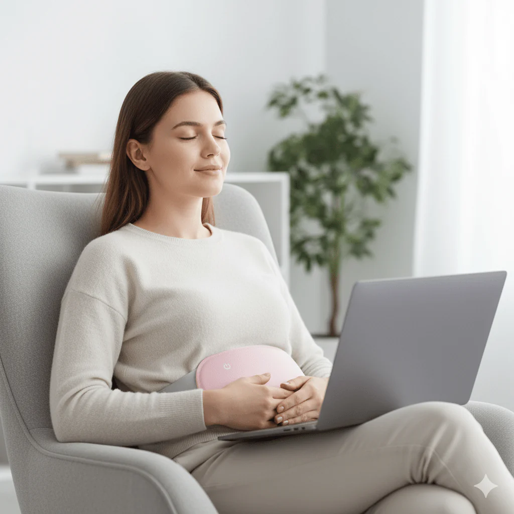 Relaxheat – Calefacción abdominal eléctrica con función de vibración para alivio del dolor