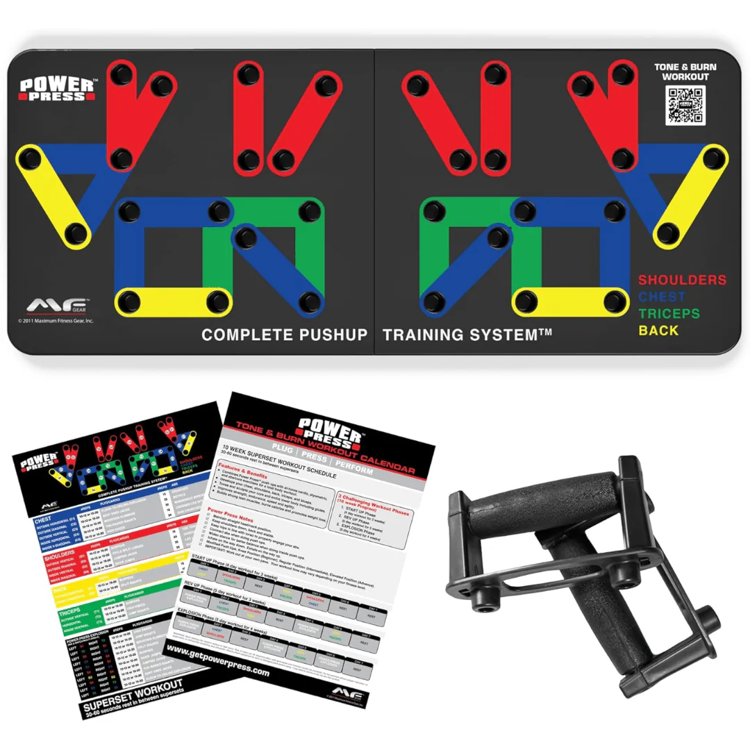FlexIFit – Tabla de empuje plegable con 30 posiciones de entrenamiento para un entrenamiento muscular específico