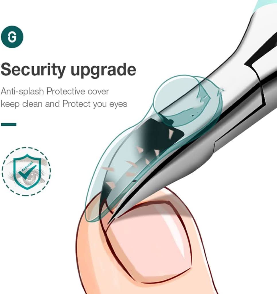 Cortauñas premium para uñas de los pies para personas mayores – Cortauñas ergonómico de acero inoxidable