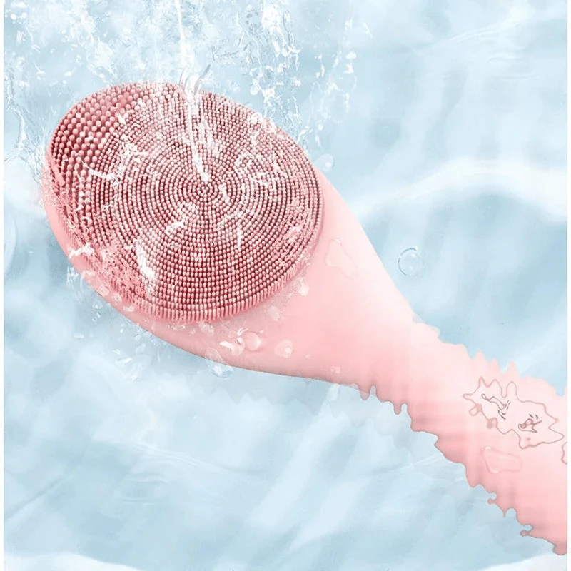 Glowpure – Limpiador facial eléctrico con luz LED y tecnología de calor a 42 °C | Dispositivo de cuidado de la piel de silicona con vibración sonora