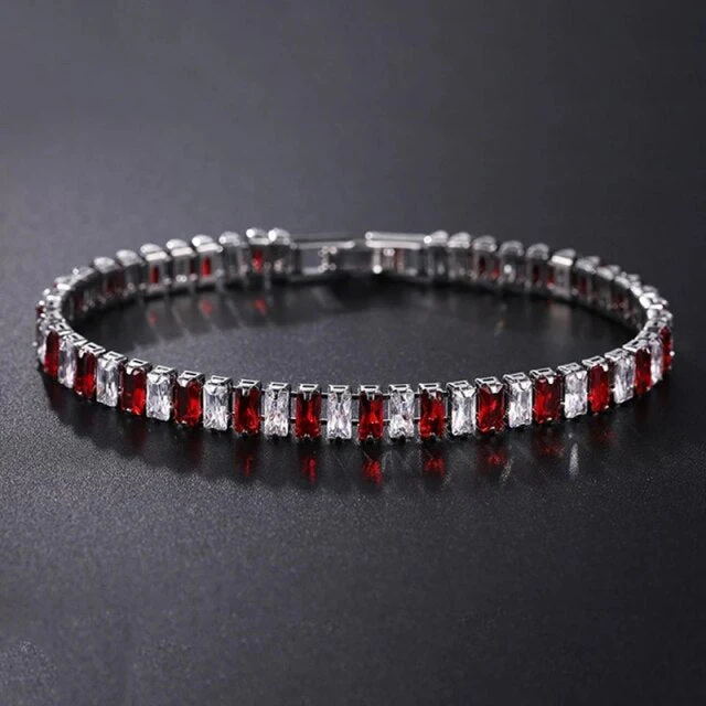 Pulsera de tenis de cadena AriaLuxe con acentos de circonia de alta calidad para un estilo elegante y brillante