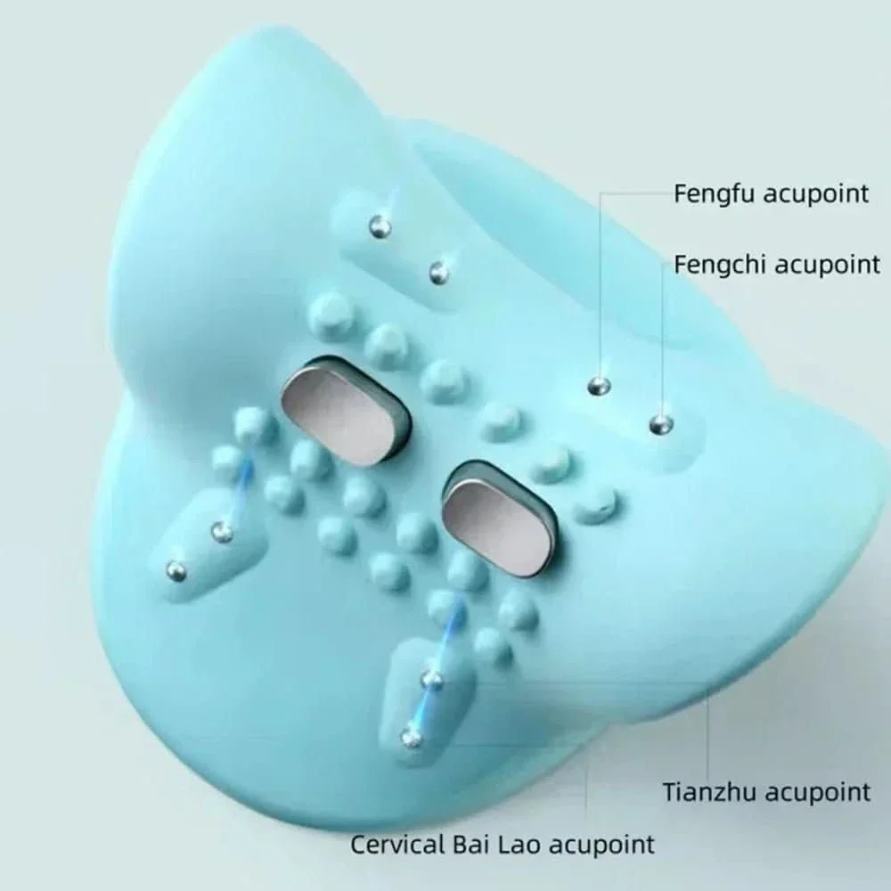 Flexease Masajeador de Cuello – Dispositivo de Masaje Cervical EMS con Acupresión y Tracción para Alivio del Dolor