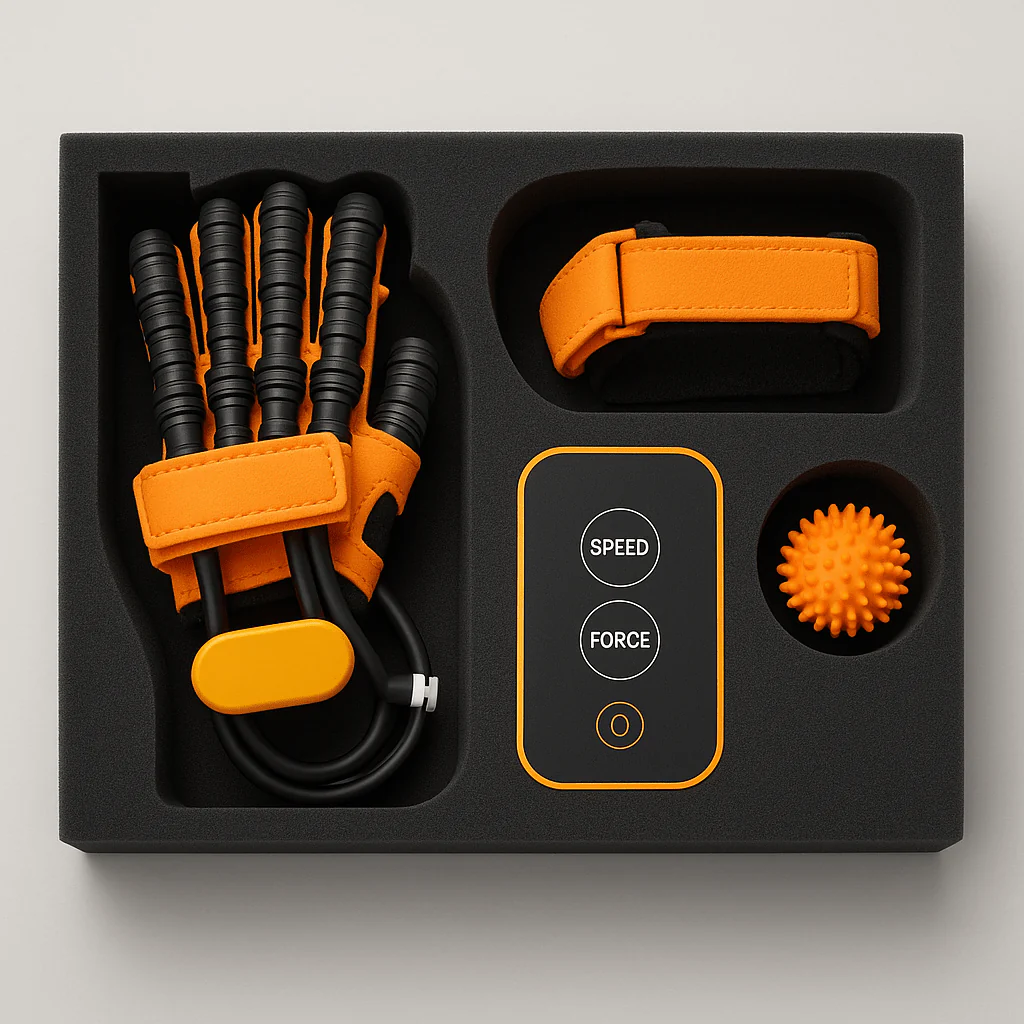 SYNCHROGRIP – Guante entrenador de mano automático para rehabilitación en casa y desarrollo de fuerza