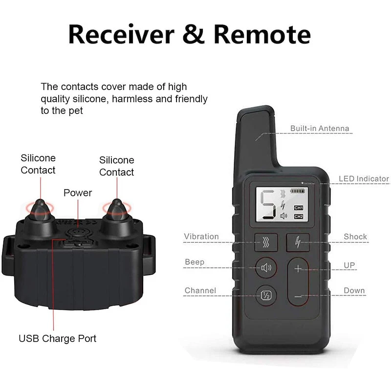 Collar de Entrenamiento para Perros AstraGuard Pro Impermeable, Alcance de 500m