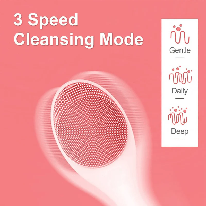 Glowpure – Limpiador facial eléctrico con luz LED y tecnología de calor a 42 °C | Dispositivo de cuidado de la piel de silicona con vibración sonora