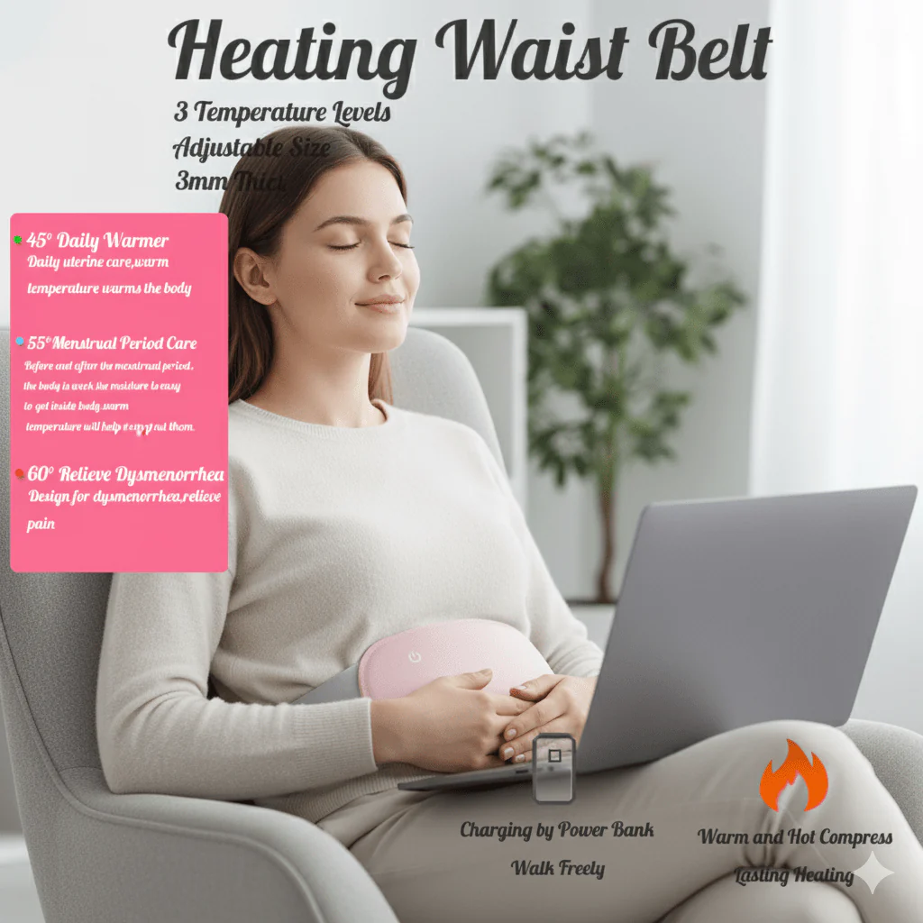 Relaxheat – Calefacción abdominal eléctrica con función de vibración para alivio del dolor