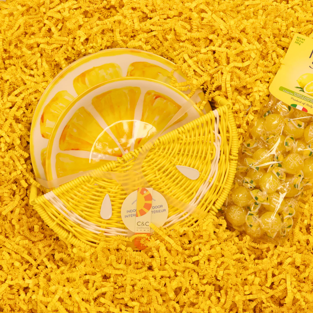 Premium Yellow Crinkle Paper Filler | Gift Basket Filler