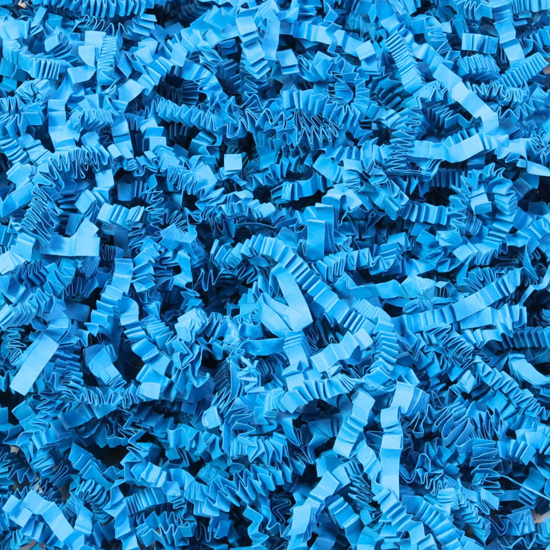 Blue Crinkle Paper Filler �C Premium Gift Basket Filler & Shredded Paper for Gifts | Made in USA