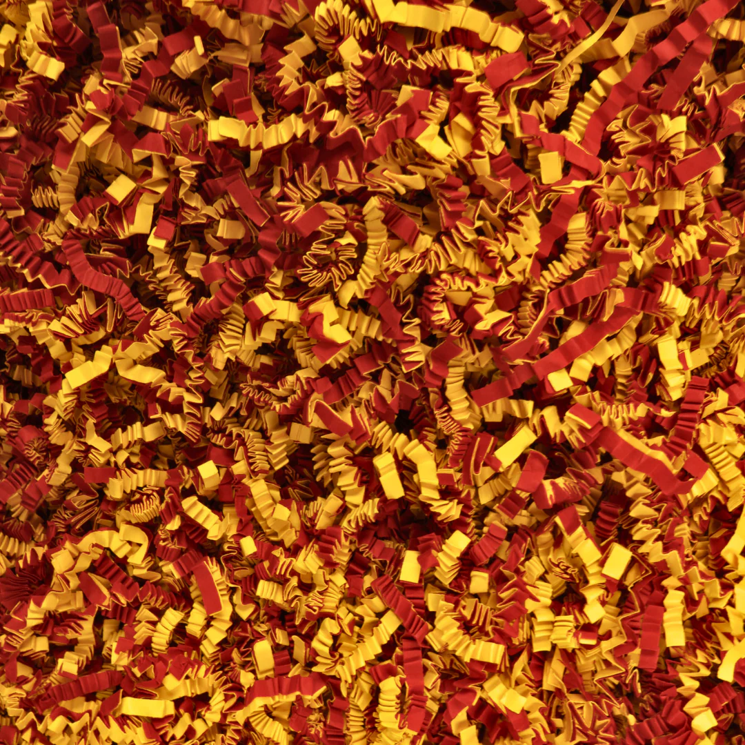 Mixed Yellow and Red Crinkle Paper | Premium Crinkle Cut Shredded Paper for Gifts