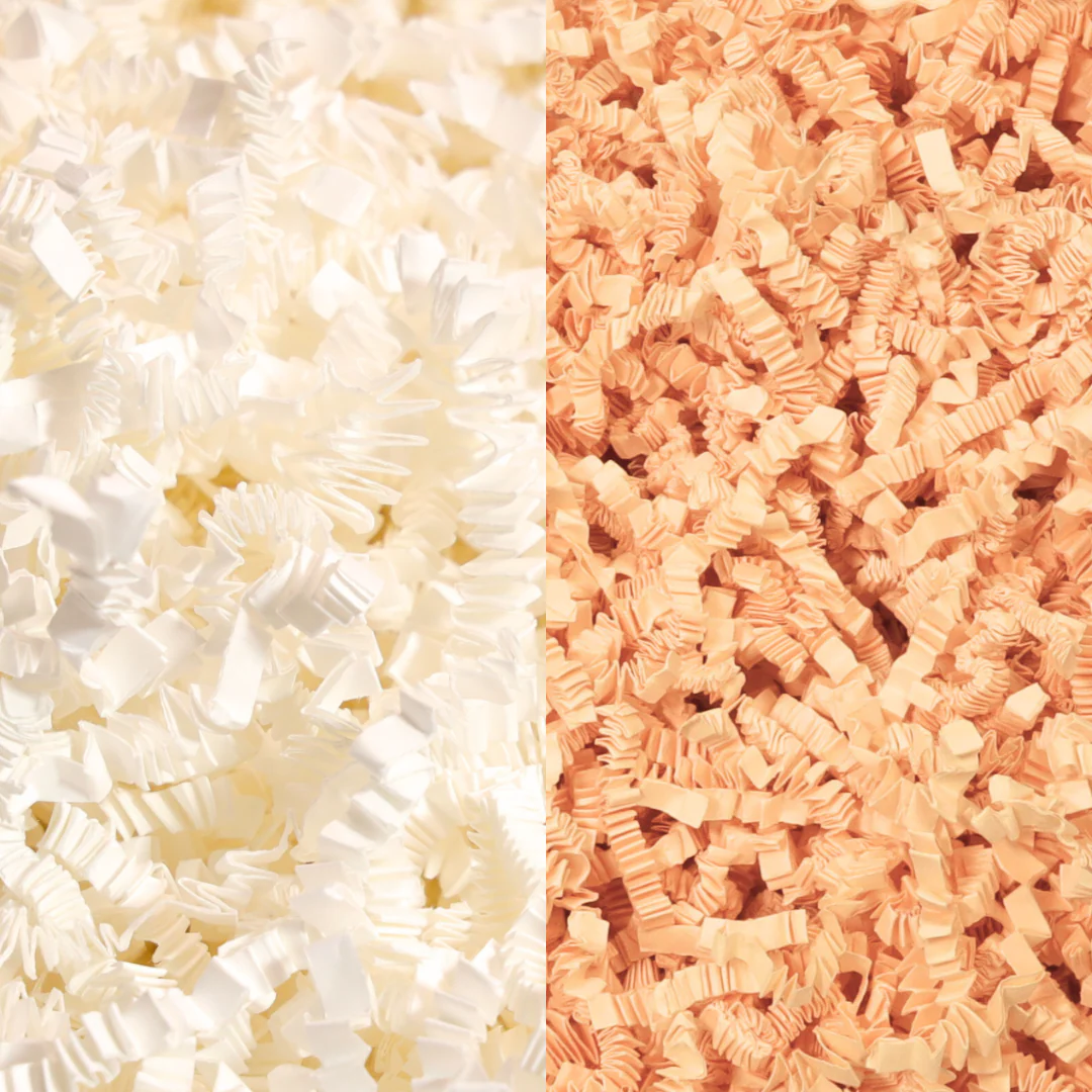 Light Crinkle Paper Bundle �C White & Ivory, 20 LB
