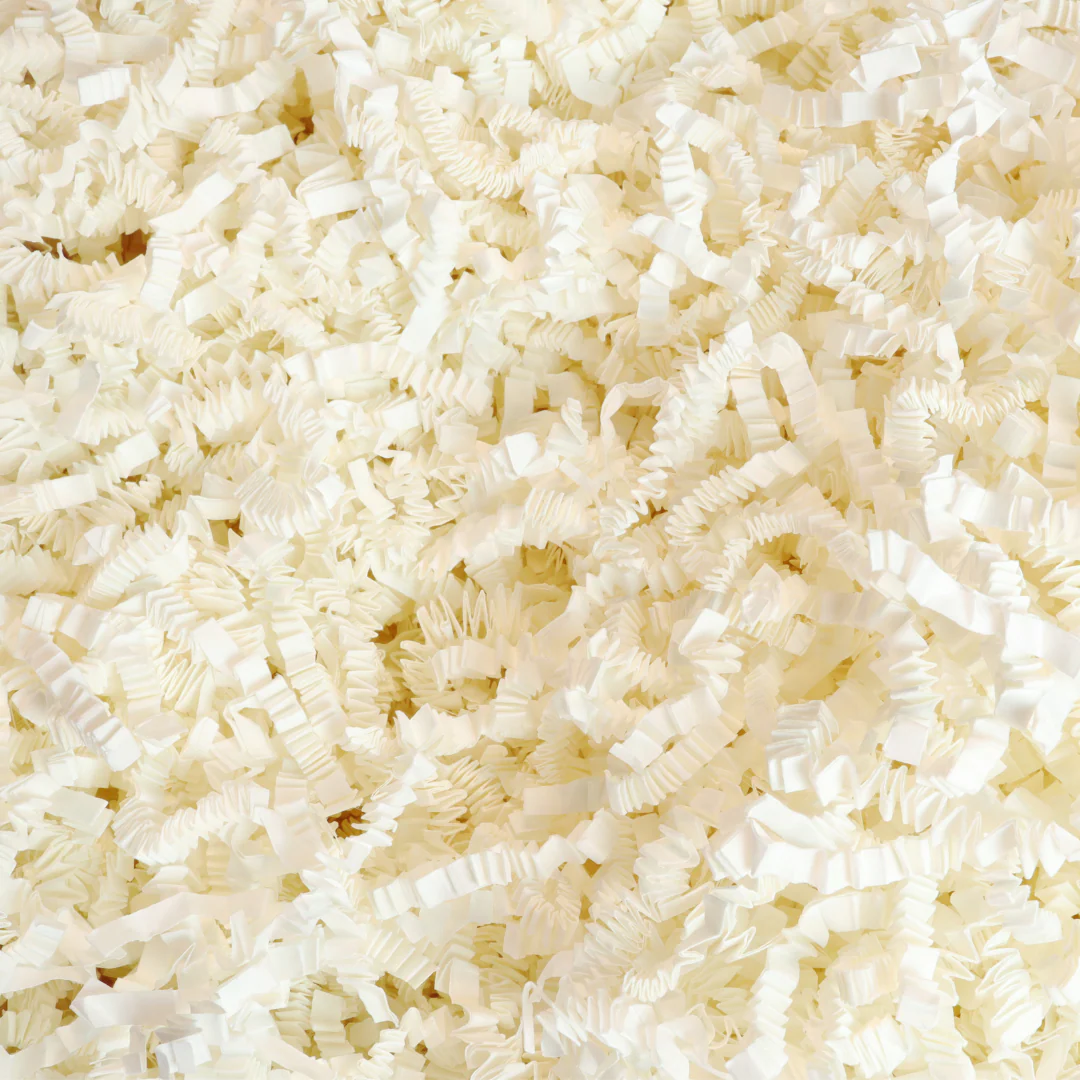 Milk White Crinkle Paper | Shredded Paper for Gifts, Packaging