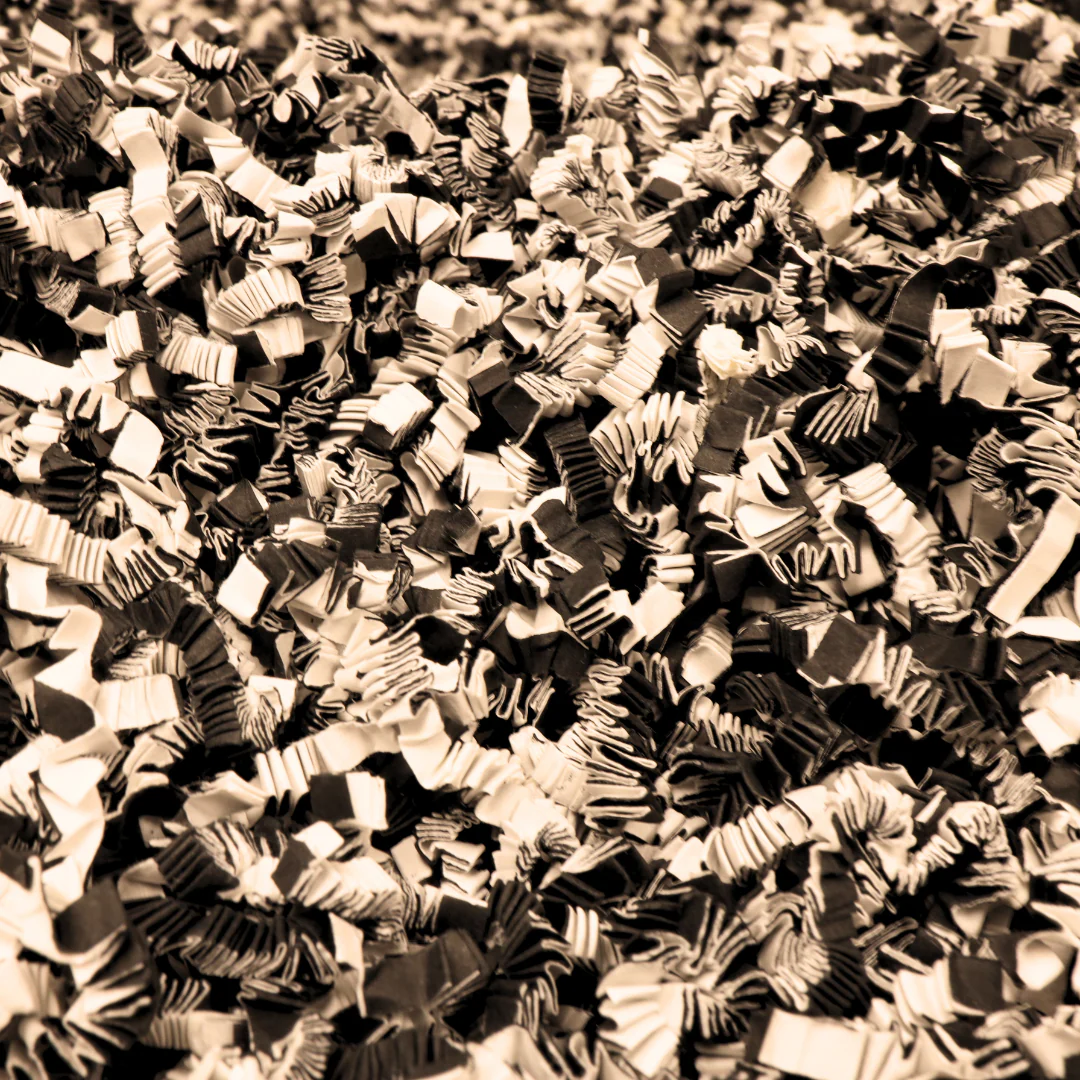 Mixed White & Black Crinkle Paper | Premium Crinkle Cut Shredded Paper for Gifts & Packaging