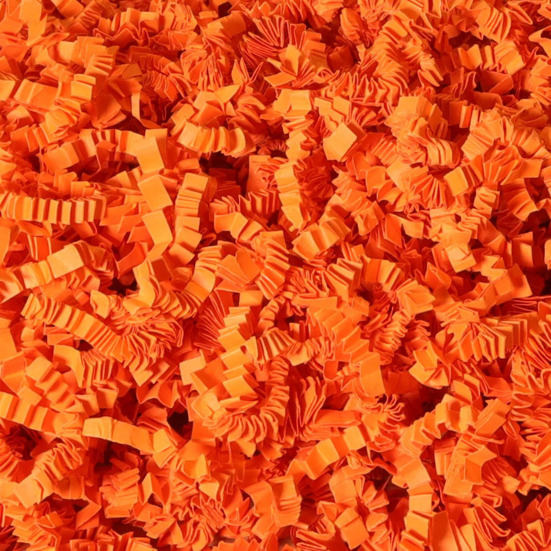 Orange Crinkle Paper | Premium Crinkle Cut Shredded Paper for Gifts & Packaging
