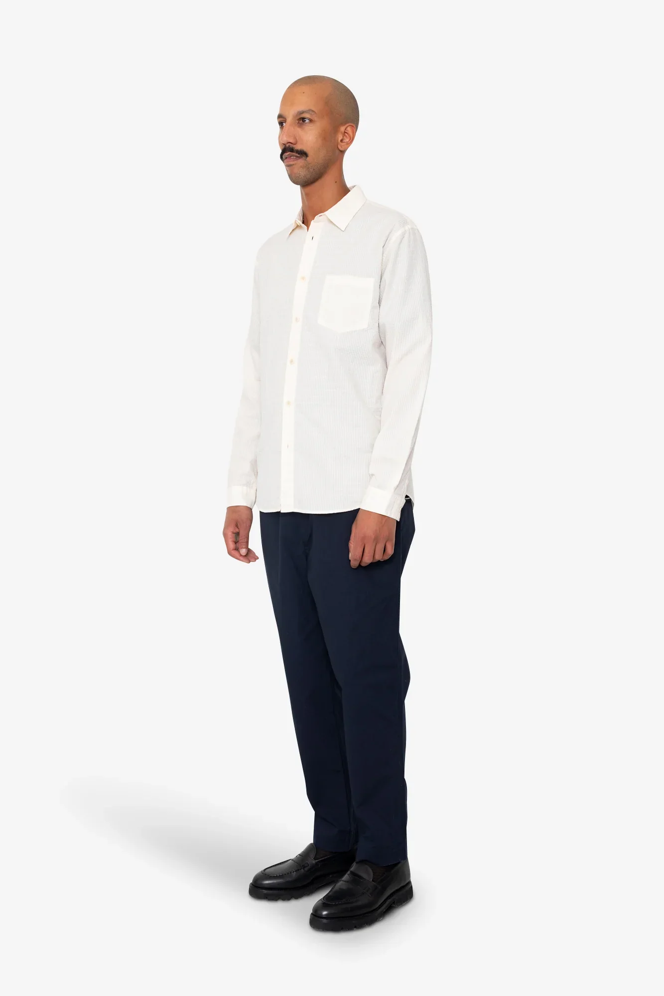 RELAXED FIT SHIRT - ECRU SEERSUCKER