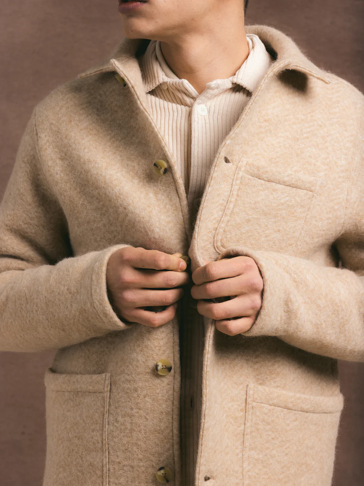 ORMISTON JACKET - OAT WOOL HERRINGBONE
