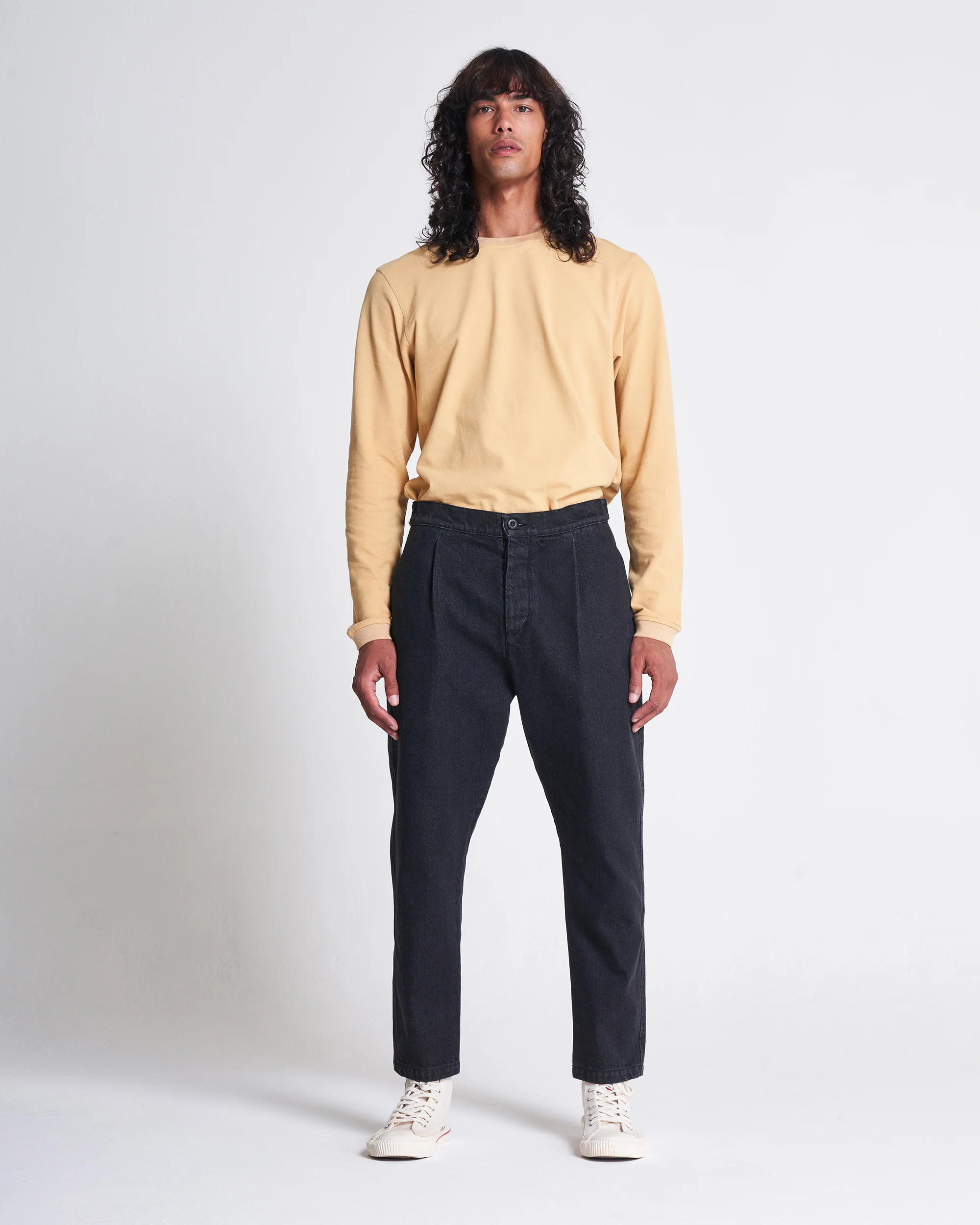 COTTON WEEKEND TROUSER - RINSED BLACK