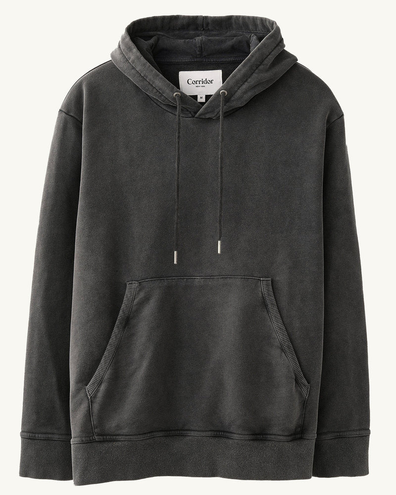 FRENCH TERRY HOODIE - WASHED BLACK
