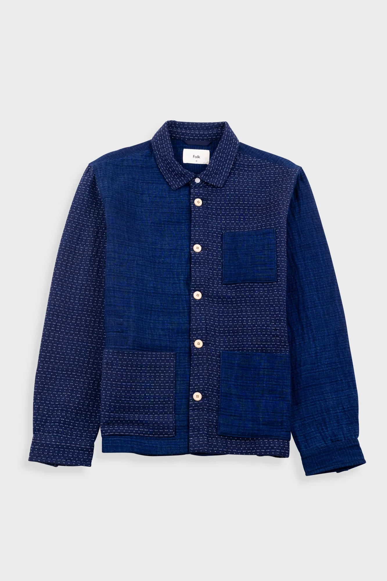 ASSEMBLY JACKET - INDIGO WAFFLE PATCHWORK