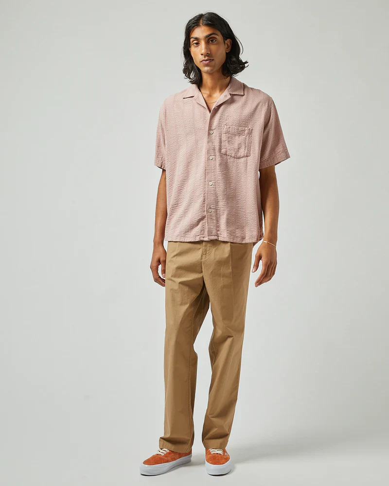 STRIPED SEERSUCKER SHIRT - PINK