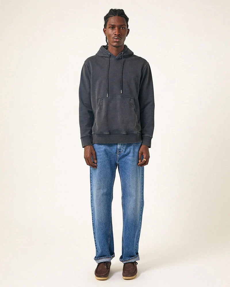 FRENCH TERRY HOODIE - WASHED BLACK