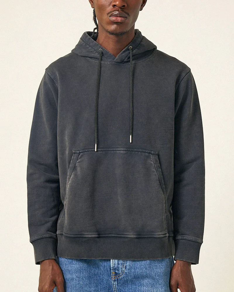 FRENCH TERRY HOODIE - WASHED BLACK