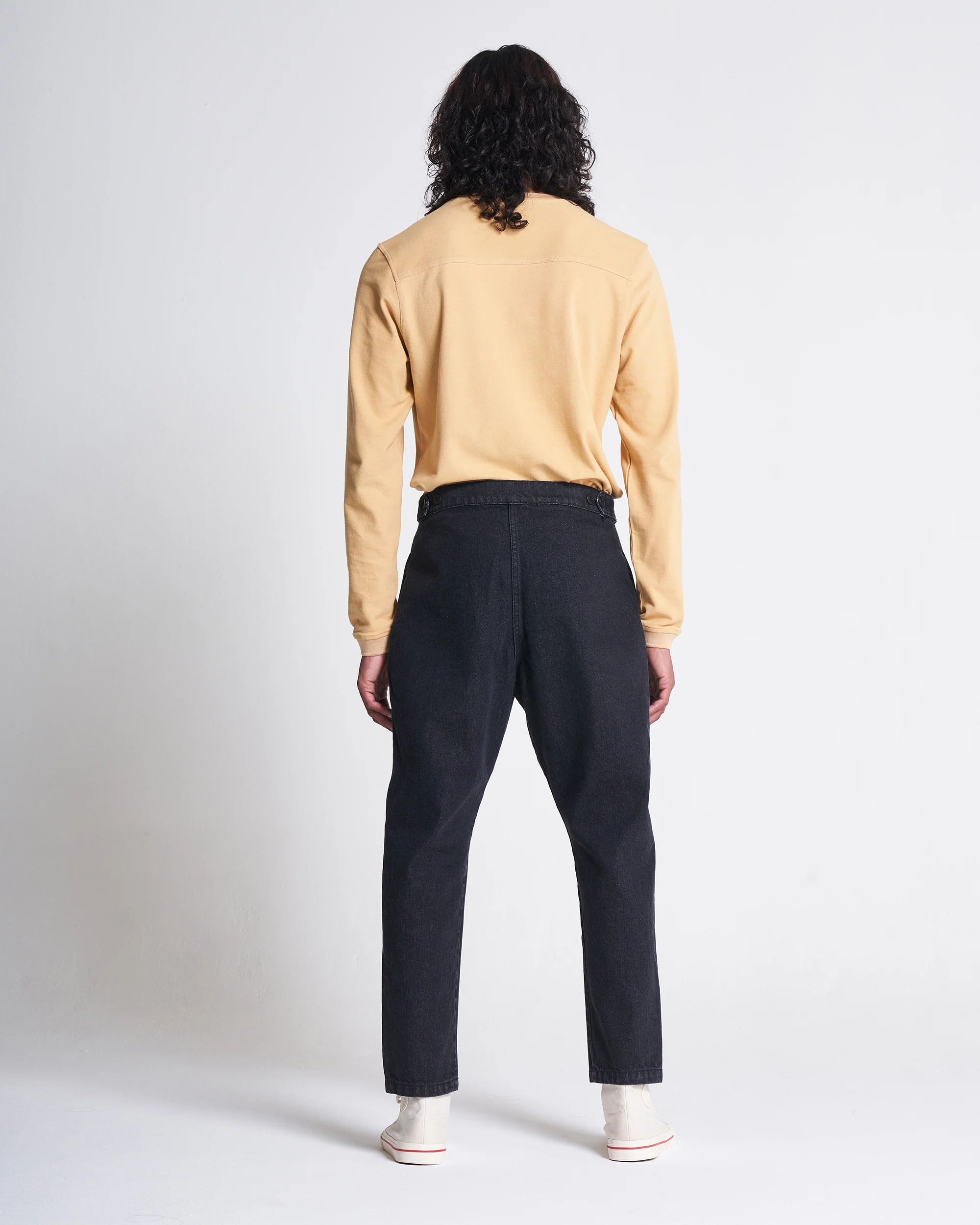 COTTON WEEKEND TROUSER - RINSED BLACK
