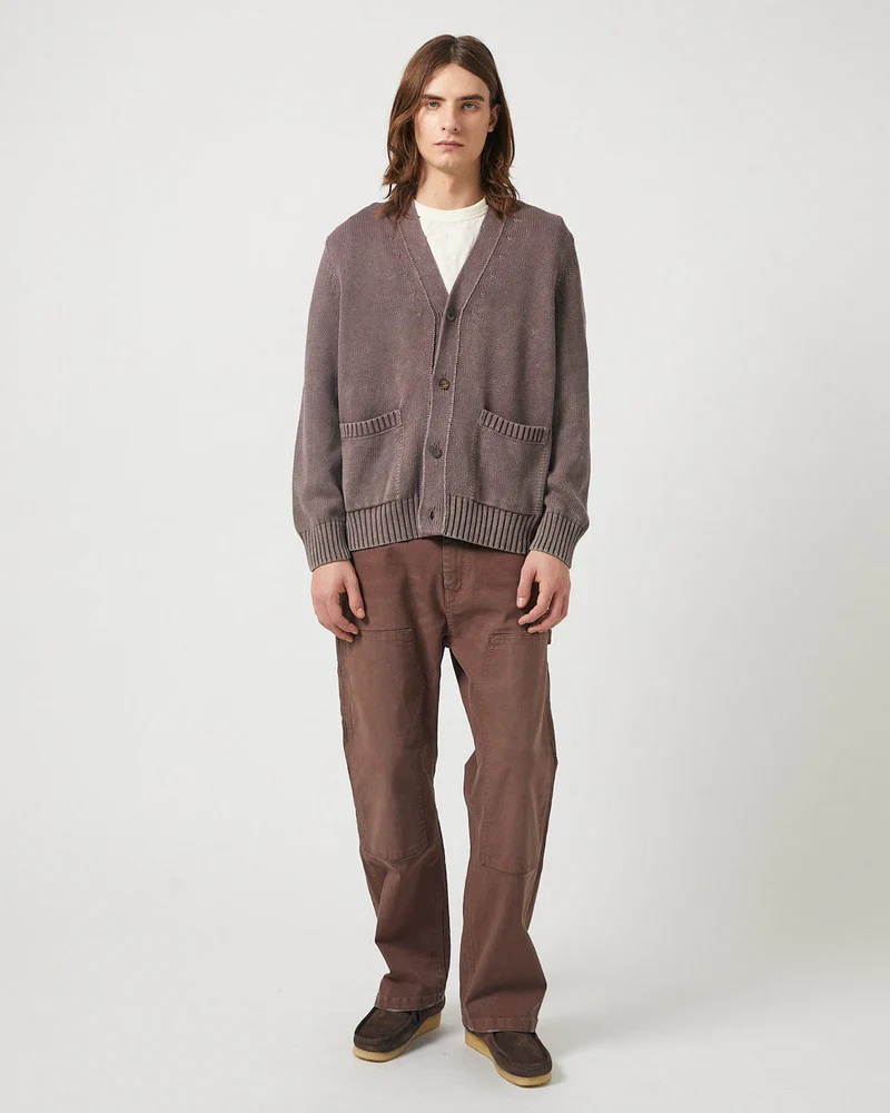 ACID WASH CARDIGAN - PURPLE