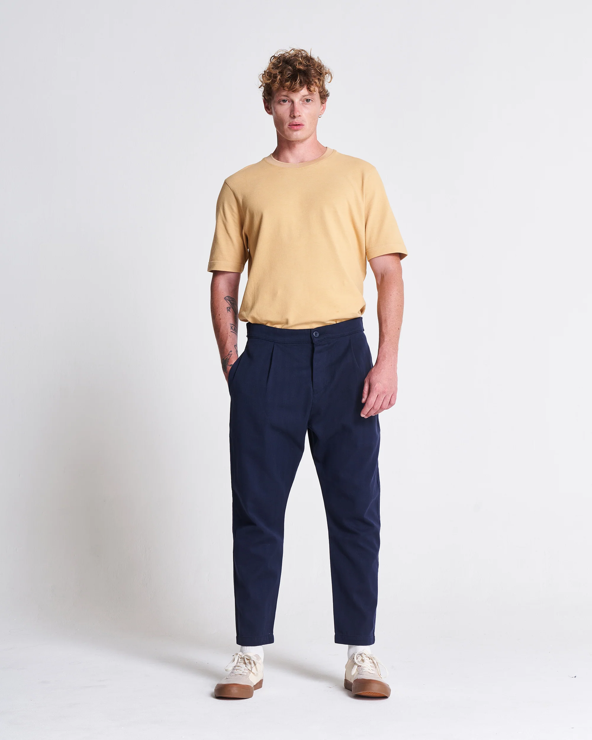 COTTON WEEKEND TROUSER - NAVY