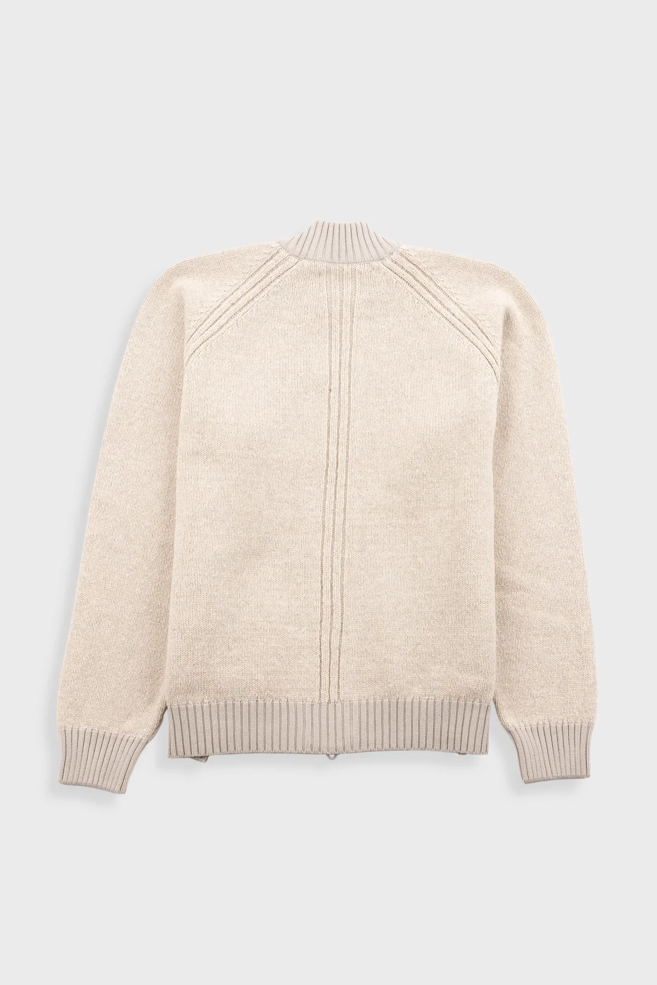 KNITTED ZIP THRU BOMBER - STONE