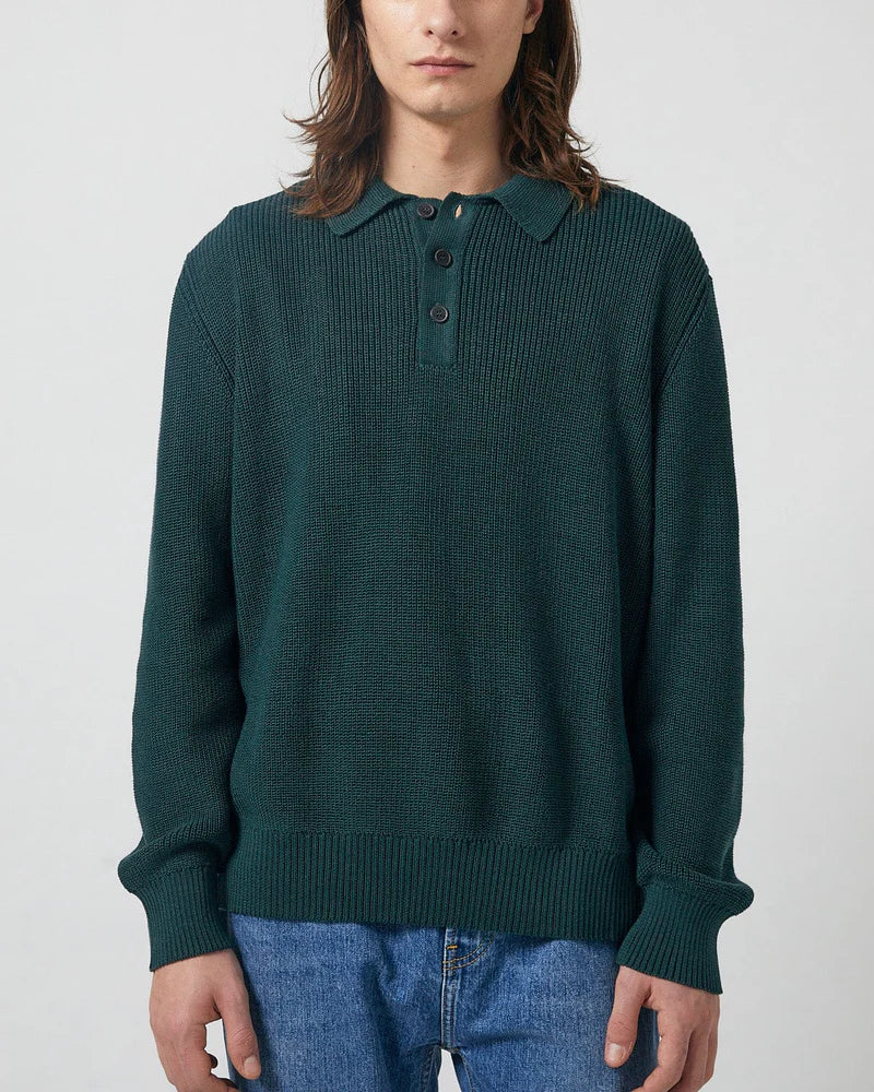 LS SLOUCHY POLO - GREEN