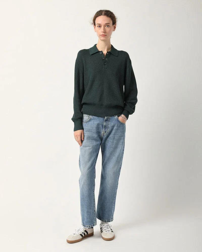 LS SLOUCHY POLO - GREEN