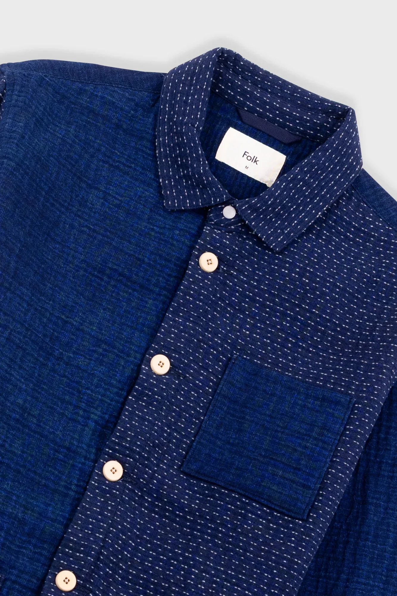 ASSEMBLY JACKET - INDIGO WAFFLE PATCHWORK