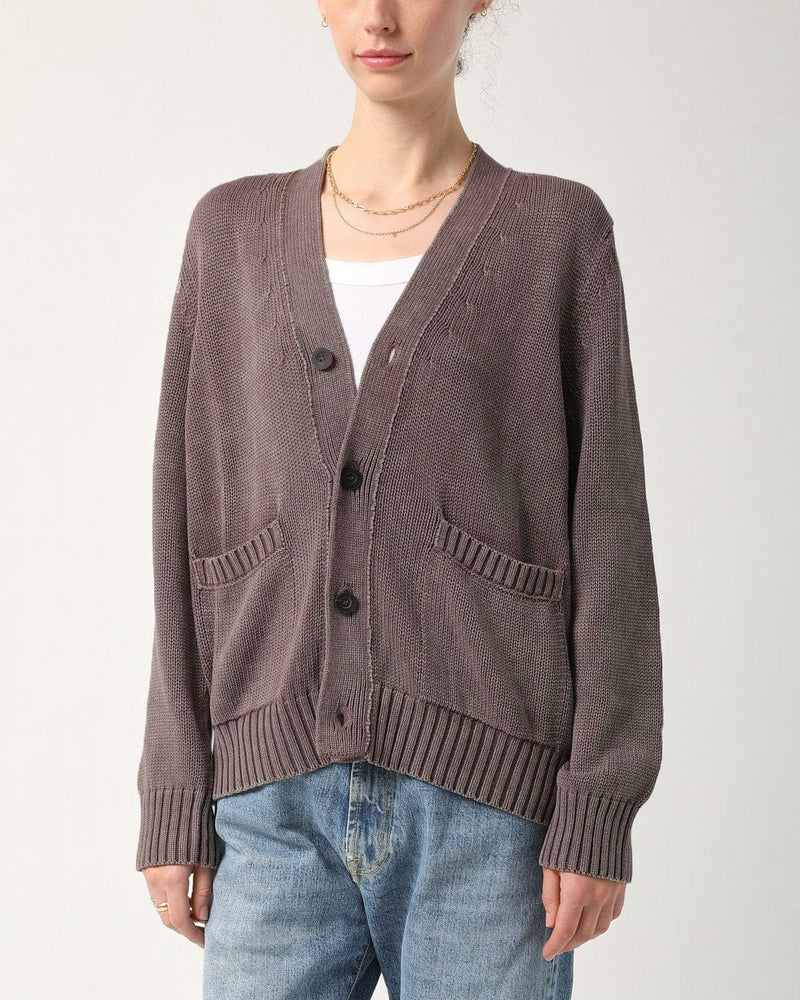 ACID WASH CARDIGAN - PURPLE