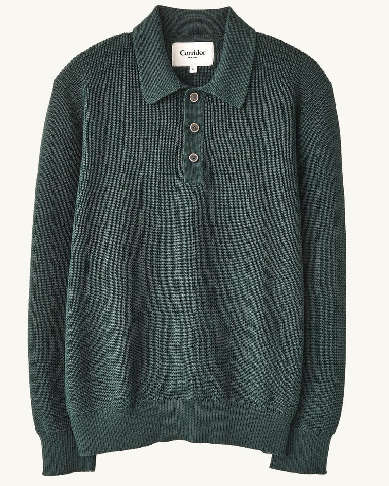 LS SLOUCHY POLO - GREEN
