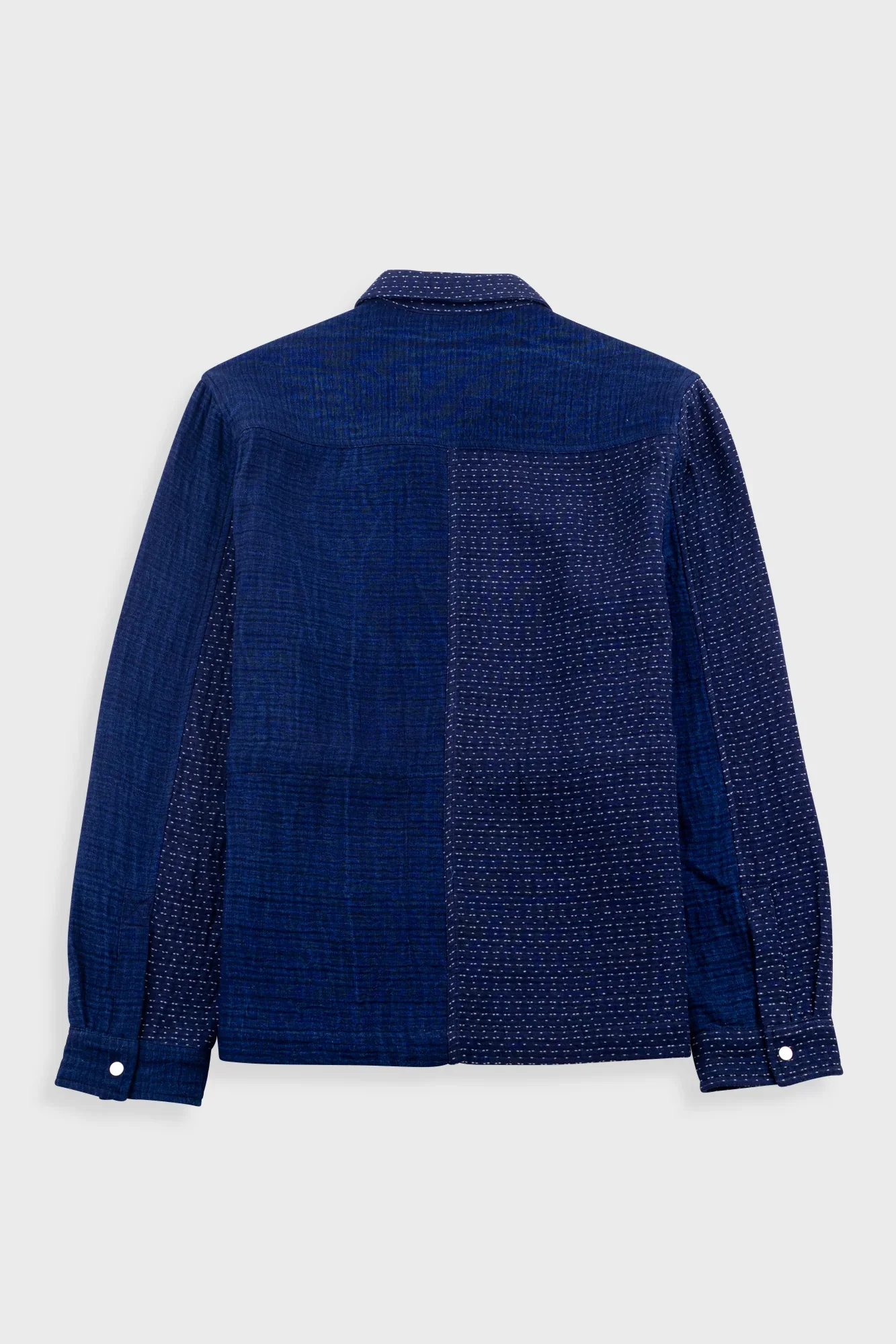 ASSEMBLY JACKET - INDIGO WAFFLE PATCHWORK