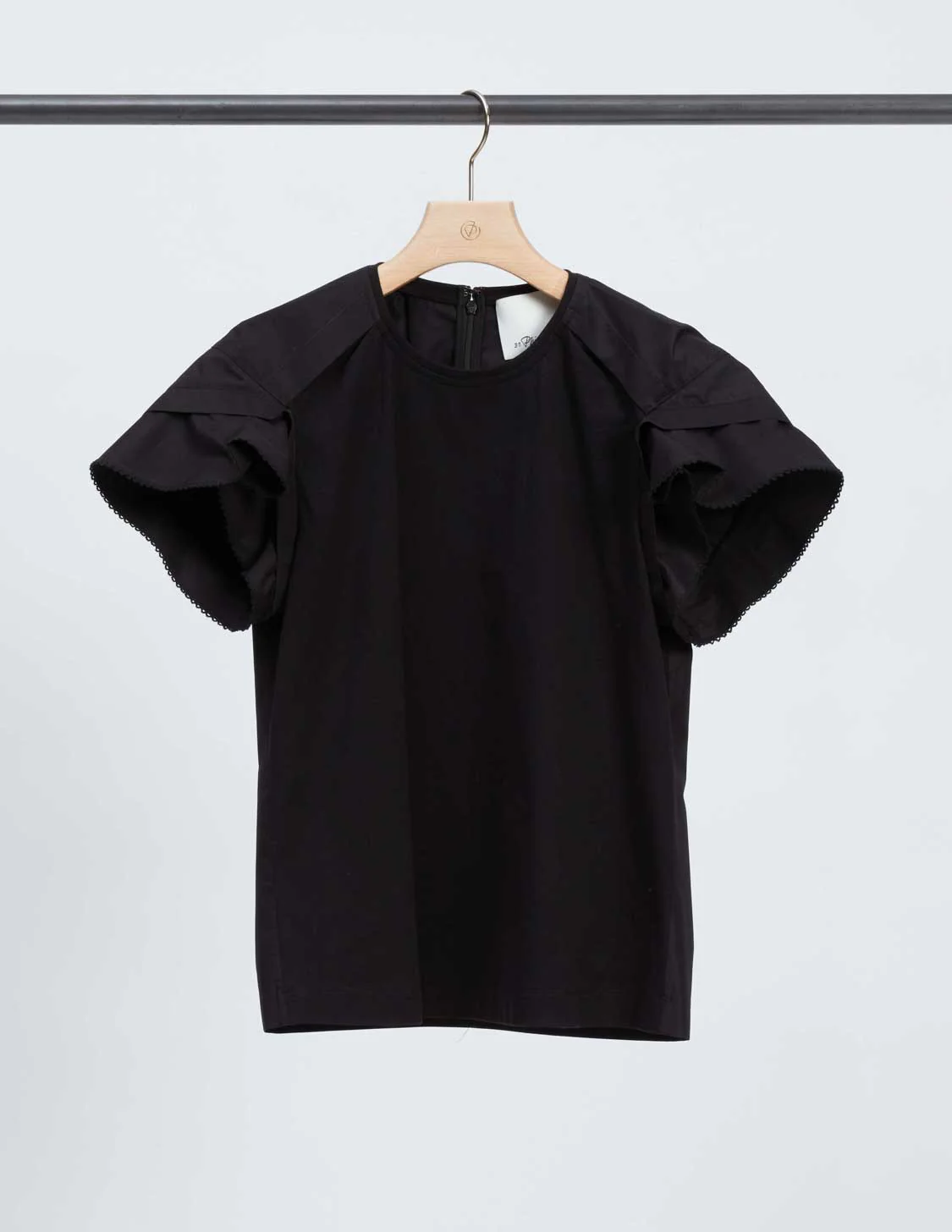 Combo T-Shirt With Cascade Drape Sleeve