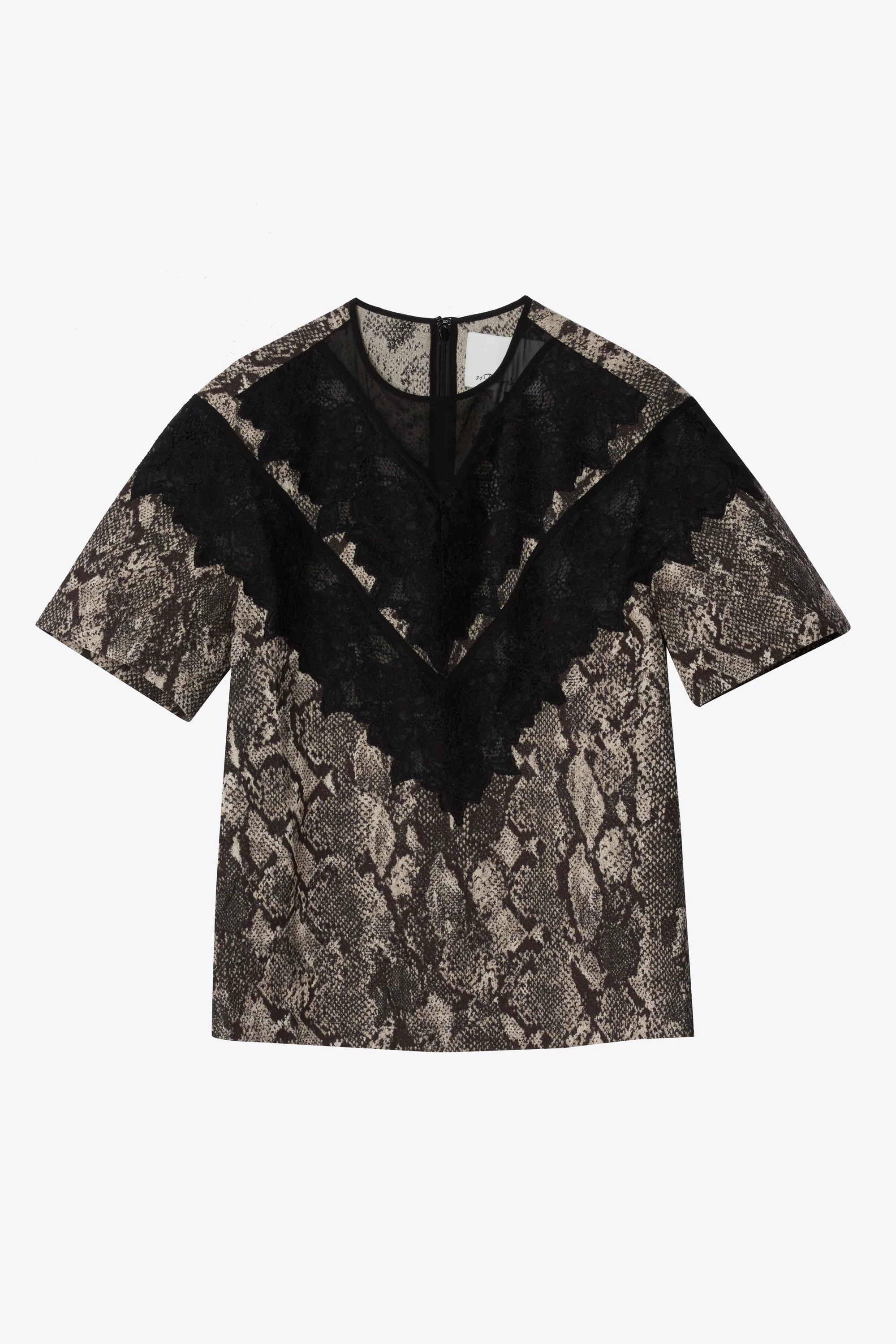 Snake Tee With Lace Inlay