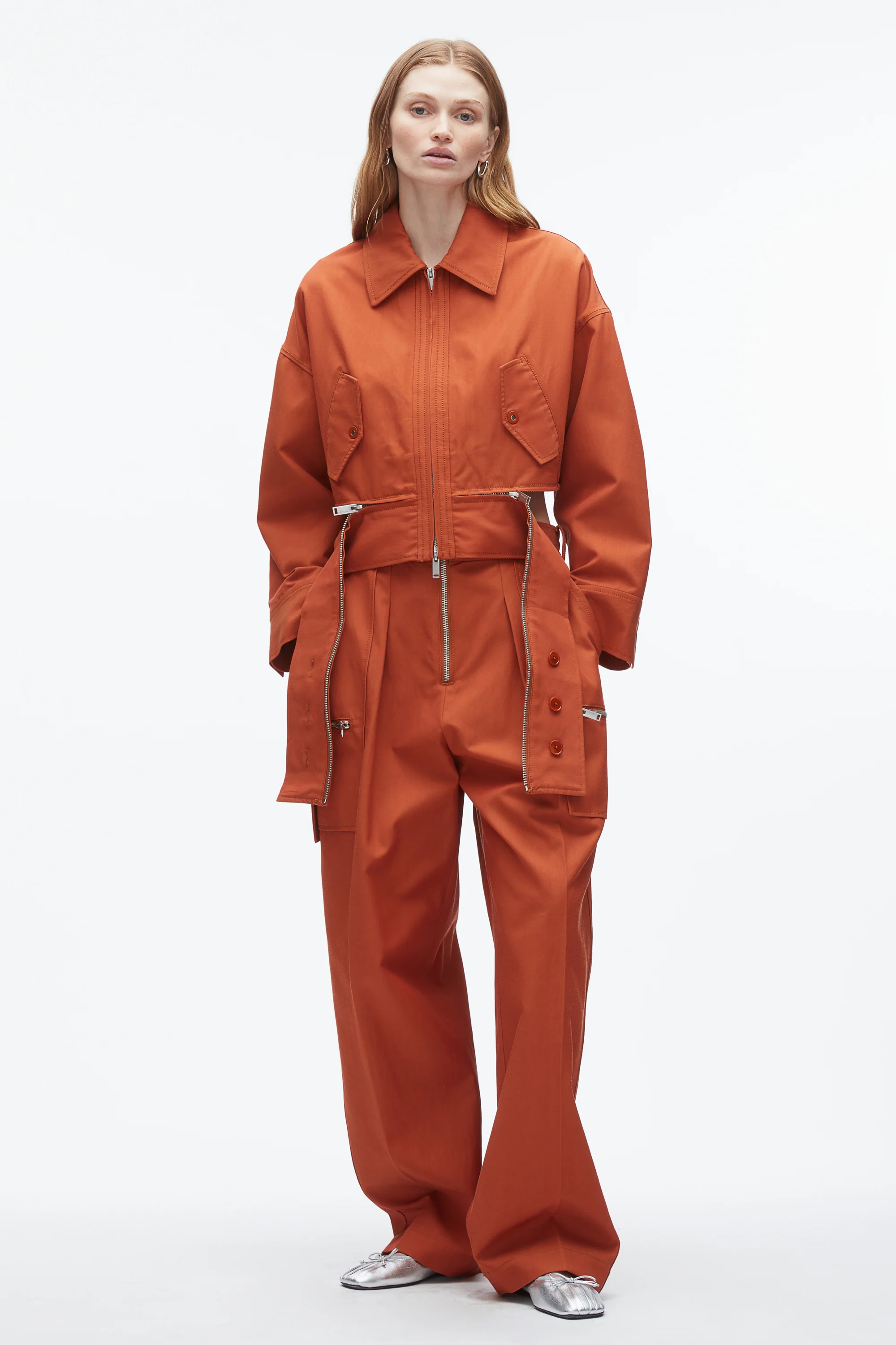 Double Zip Cropped Utility Jacket